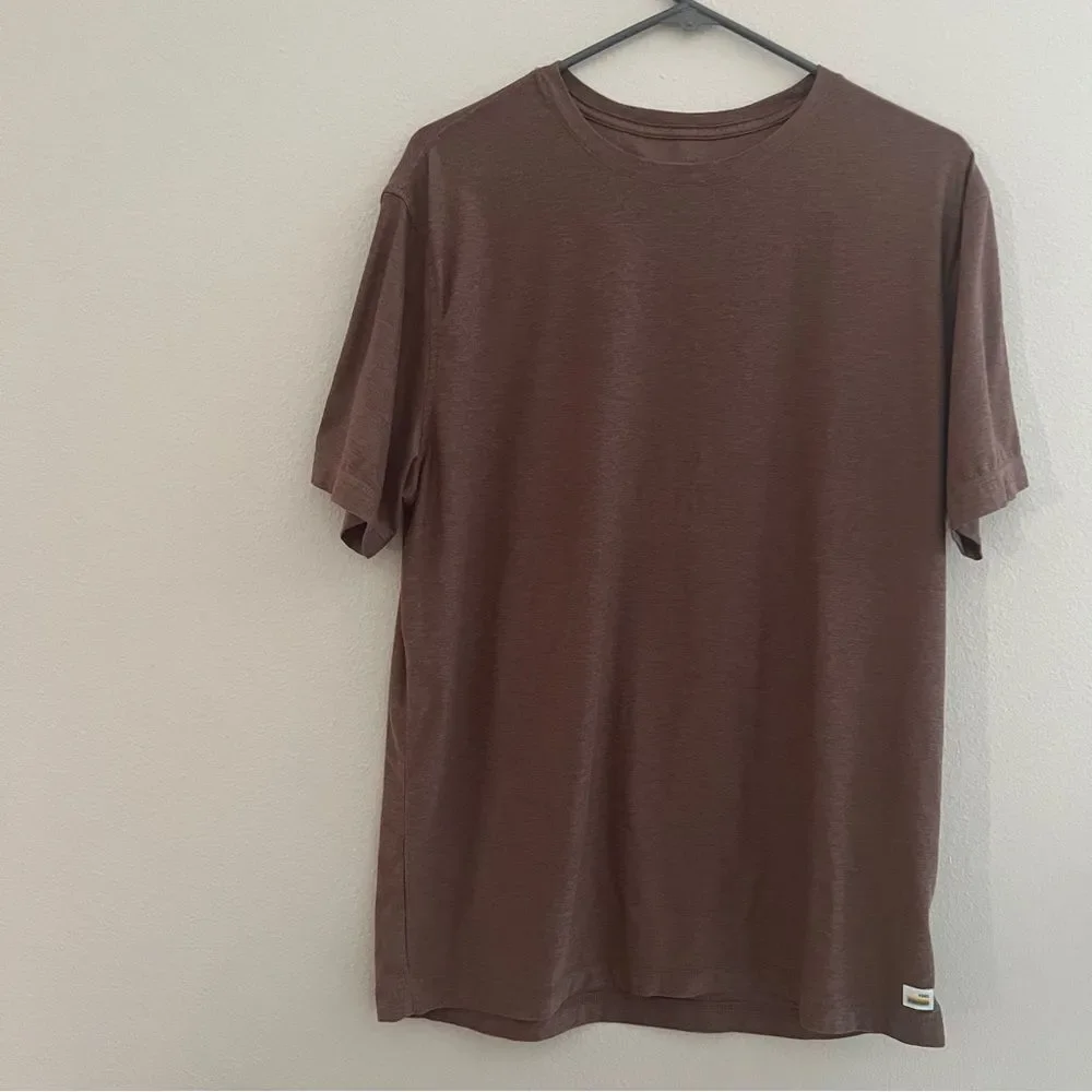 Vuori strato tech tee brown short sleeve men’s size L - Picture 1 of 4